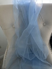 Lot of 4 BLUE ORGANZA Sheer Chair Sashes/Runners/Ribbons/Bows Party Brand New