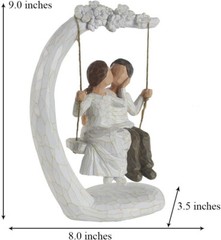 Romantic Couple Figurines in Love, 9″ Hand Painted Sweet Loving Together wedding