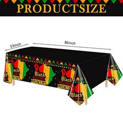3 Pack Black History Month Tablecloths Plastic Disposable Rectangular