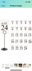 1-24 Simple Elegant Wedding Table Number Cards Party W/Stands Double Sided