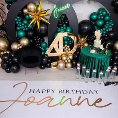 Dark Green and Black Balloon Arch Kit with Explosion Star Balloons, 123pcs Em…