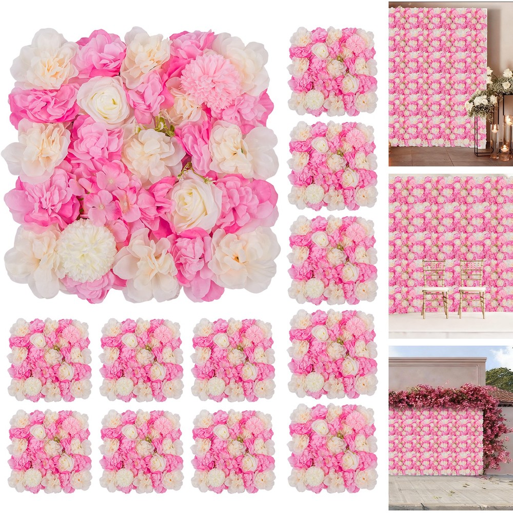 Flower Backdrop Wedding 12 Packs 15×15 in 3D Floral Rose Wall Panels Background