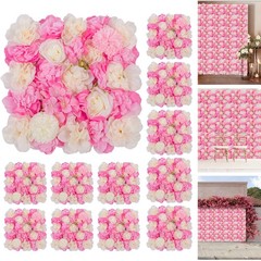 Flower Backdrop Wedding 12 Packs 15×15 in 3D Floral Rose Wall Panels Background