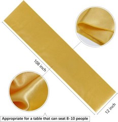5 Pcs Satin Table Runner Wedding Banquet Decoration Tablecloth Party (12″X108″)