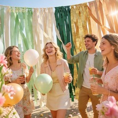 AOBKIAT Wedding Party 1.8 inches wide x 82 feet long, Olive Green
