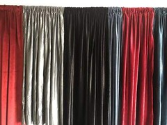 Black Heavy Style Velvet Curtain 12ft H Drape Stage/Theater/Home Noise Thermal