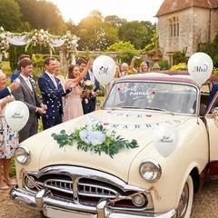 Luxury Just Married Car Decoration Kit –Artificial Flower Hood , Just Married