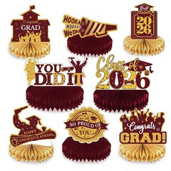 8 PCS Graduation Honeycomb Centerpieces for Graduation Party Decorations, Cla…