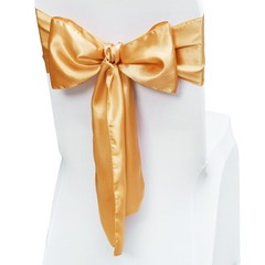 VEVOR 50PCS Gold Stretch Spandex Chair Sashes Elastic Bows Wedding Party Dining
