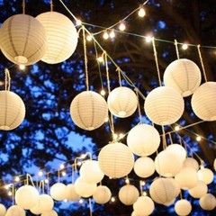 12 Pack Paper Chinese Lantern Lamp Shades for String Lights (8 Inch Diameter)