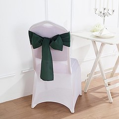 10 Hunter Green Polyester CHAIR SASHES Ties Bows Wedding Ceremony Decorations