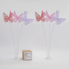 2Pcs Artificial Butterflie Decoration with Standing Base Realistic Wedding Decor