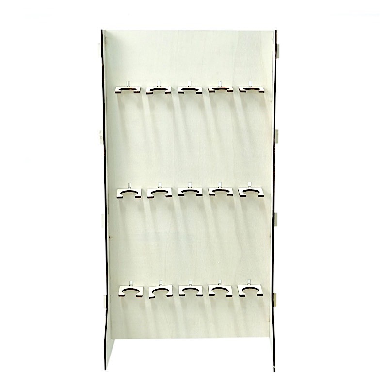 3-Tier White Rectangular Wooden Champagne Glass Holder Stand Party Decorations