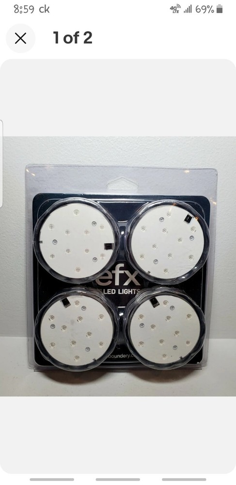 Boundery EFX Remote Controlled Set of 4 Colored Led Lights NEW with Remote