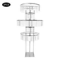Elegant Wedding Crystal Flower/Cake Pedestal Stands, 61″ (2-Pack) – Party Decor