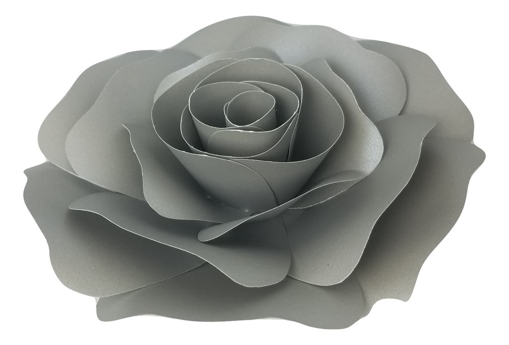 Decor In The Box – Silver Handmade Paper Flower 8 inch Fully Assembled 