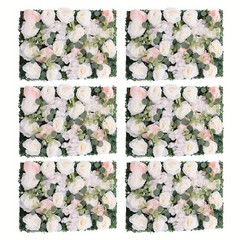 6Pcs Artificial Silk Flower Rose Wall Panels Wedding Party Venue Decor 60*40cm