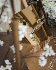 Gold Mirror Acrylic Wedding Welcome Sign – Wedding Reception Sign -Wedding Decor