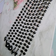15pcs Acrylic Black Pointed Drop Pendant Acrylic Octagonal Bead Centerpieces