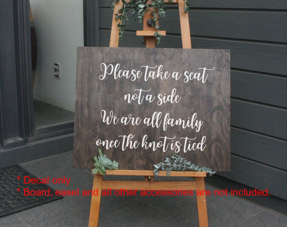 Wedding Sign Decal Sticker – “Please Take A Seat” Ceremony Quote