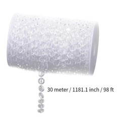 Clear Crystal Garland Strand Chandelier 30M Acrylic Beads Strand Line Chain for
