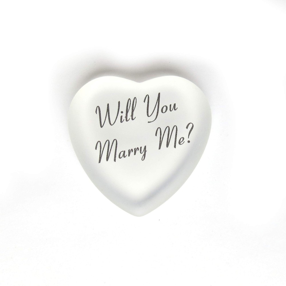Lifeforce Glass Will You Marry Me? Glass Heart with Pouch, A Romantic Way to …