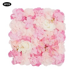 6 Pieces Reusable Design Silk And Pe Artificial Flower Wall Panel 16.54*16.54in