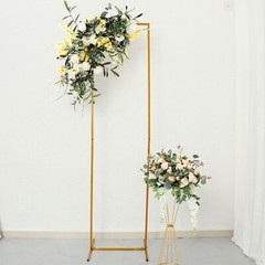 7 ft Gold Metal Floral Display Frame Rectangle BACKDROP STAND Wedding Arch Event
