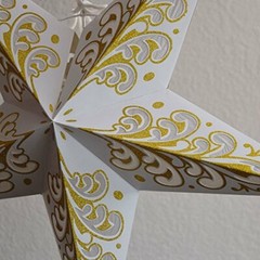 Quasimoon 24″ Gold Wave Glitter Paper Star Lantern, Hanging by PaperLanternStore
