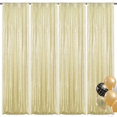 Champagne Sequin Backdrop Curtain 4 Pieces 2FTx8FT Glitter Photography Backdr…