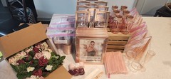 420-Assorted Wedding Table/Decor Accessories Rose Gold, Burgandy, Champagne