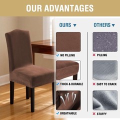 H.VERSAILTEX Velvet Dining Chair Covers Stretch Chair Covers for Dining Room …