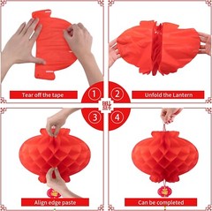20 linternas de papel rojas de 10 pulgadas para decoración de festivales