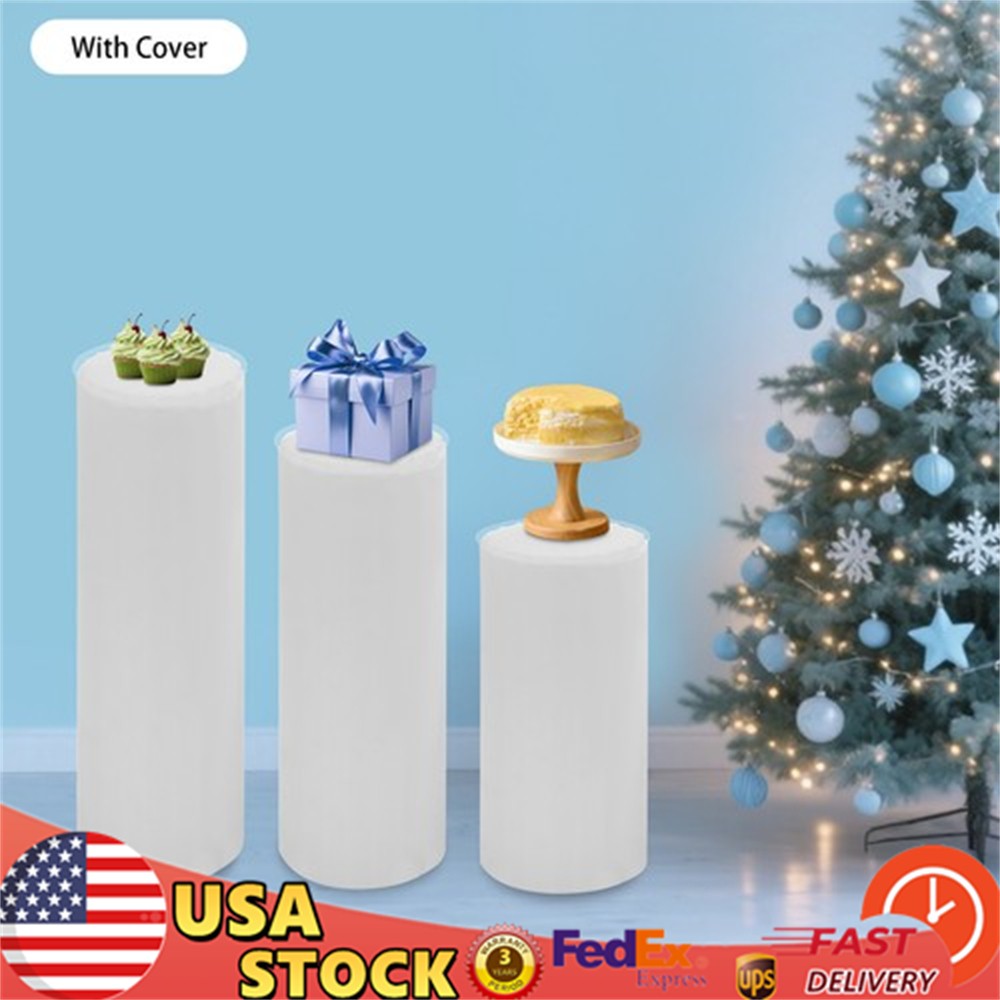 3X Foldable Paper Column Display Stands Round Cylinder Display Stands for Party