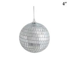 4 pcs 4″ Silver Glass Hanging Disco Mirror Balls Party Wedding Decorations SALE