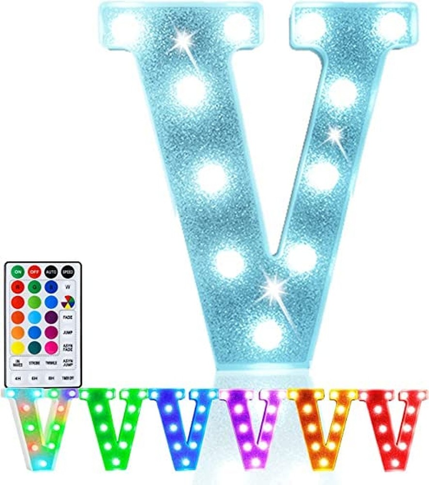 Pooqla Colorful Light Up Letters, Led Marquee Letter Light Sign Battery Power…