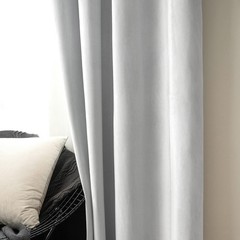 MIULEE 2 Pieces Greyish White Velvet Curtains Exquisite & Elegant Grommet The…