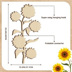 Ferraycle Wooden Sunflower Wall Decor Hanging Sunflower Outdoor Decor Rustic …