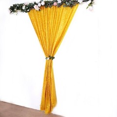 8×8 feet Metallic Fringe Polyester Backdrop CURTAIN Panel Party Events Supplies