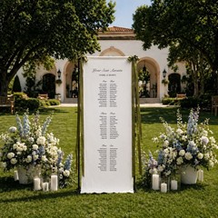 Personalized Cotton Linen Wedding Seating Chart Fabric Sign
