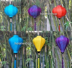 Set of 6 pcs 35cm Hoi An bamboo silk lanterns for home garden events decoration