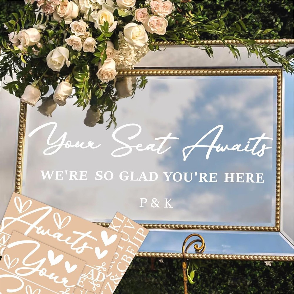 Wedding Seating Chart Stickers Wedding Sign Decals Your Seat Awaits Vinyl Dec…