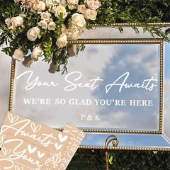 Wedding Seating Chart Stickers Wedding Sign Decals Your Seat Awaits Vinyl Dec…