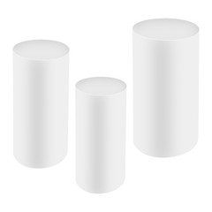 Metal Display Pedestal Stands 3 Pcs White 60×27/65×30/70x35cm Sturdy Cake Stand