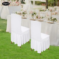 20PCS White Chair Covers for Wedding Parties and Dining Stretch Chair Slipcovers