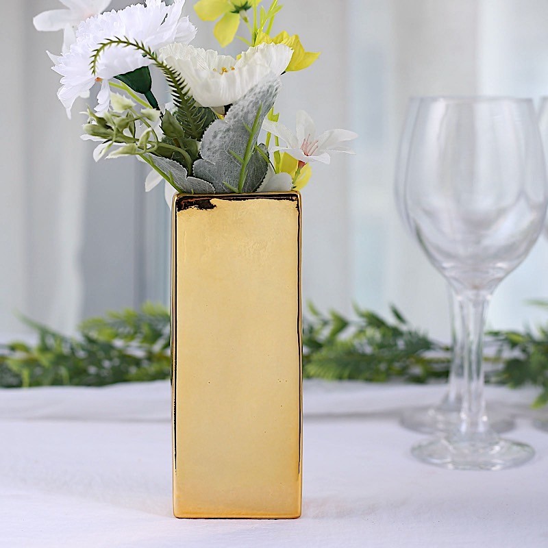 GOLD 6″ Ceramic I Symbol Flower VASE Table Centerpiece Party Events Decorations