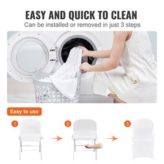 VEVOR 100PCS White Stretch Spandex Folding Chair Covers for Wedding Party Dining