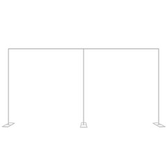 10x20ft Backdrop Stand, Wedding Party Backdrop Stand Pipe Kit Curtain Frame NEW