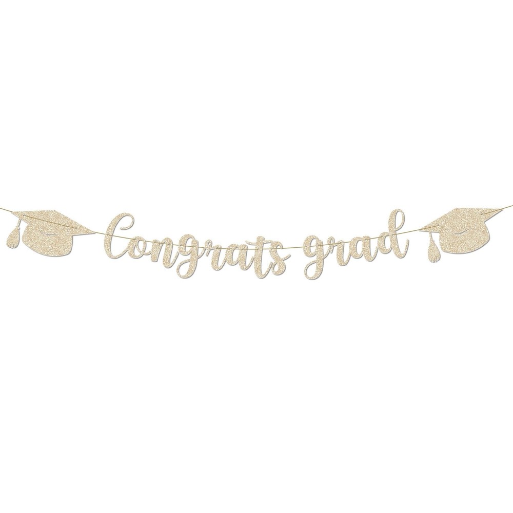 Graduation Banner – 9 ft Pre-Strung Congrats Grad Banner, Graduation Party De…