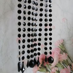 15pcs Acrylic Black Pointed Drop Pendant Acrylic Octagonal Bead Centerpieces